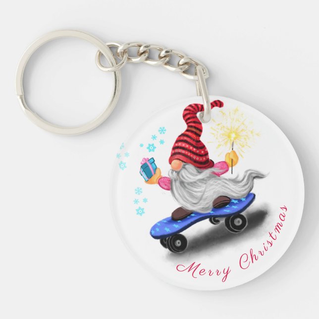 Christmas Gnome Keychain (Front)