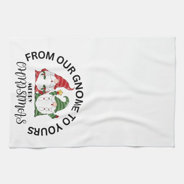 Christmas Gnome Kitchen Tea Towel (Horizontal)