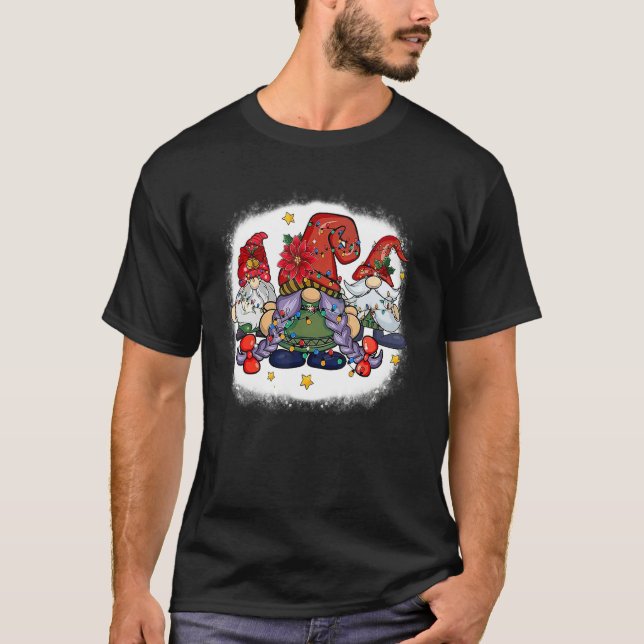 Christmas Gnome  Men Women Buffalo Plaid Red Chris T-Shirt (Front)