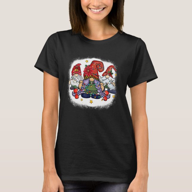 Christmas Gnome  Men Women Buffalo Plaid Red Chris T-Shirt (Front)