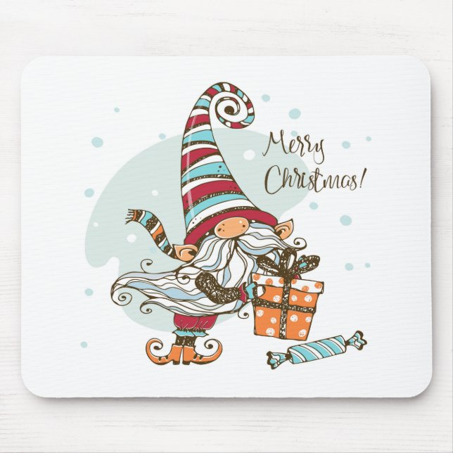 Christmas Gnome Mouse Mat (Front)