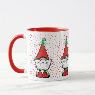 Christmas Gnome Mug With RED accents