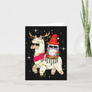 Christmas Gnome On Llama, Cute Alpaca Chanukah Chr Card