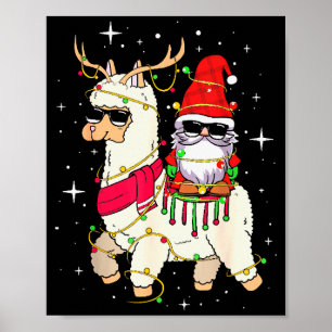 Christmas Gnome On Llama, Cute Alpaca Chanukah Chr Poster