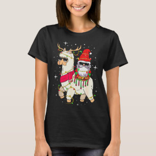Christmas Gnome On Llama, Cute Alpaca Chanukah Chr T-Shirt