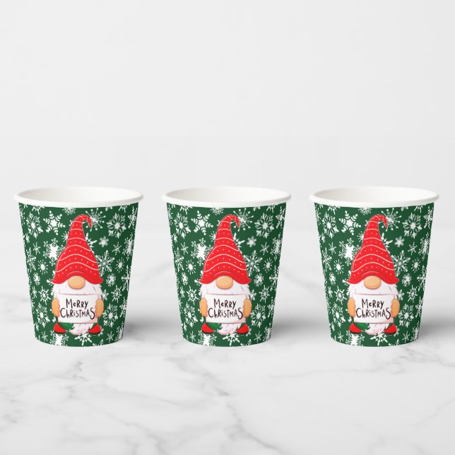 Christmas Gnome  Paper Cups (Multi)
