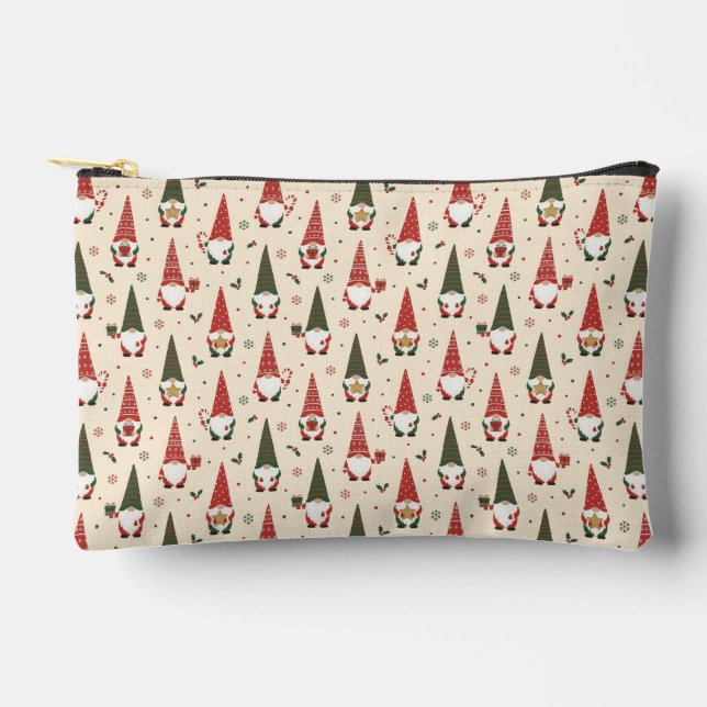 Christmas Gnome Party Pattern Accessory Pouch (Front)