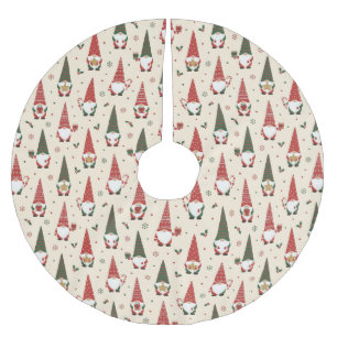 Christmas Gnome Party Pattern Brushed Polyester Tree Skirt