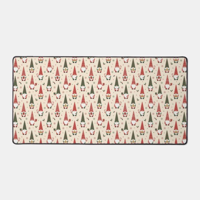 Christmas Gnome Party Pattern Desk Mat (Front)