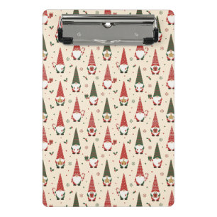 Christmas Gnome Party Pattern Mini Clipboard