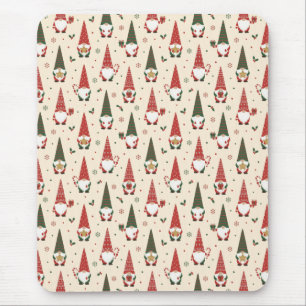 Christmas Gnome Party Pattern Mouse Mat