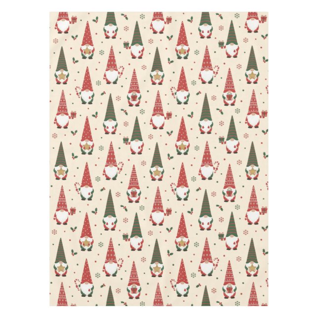 Christmas Gnome Party Pattern Tablecloth (Front)