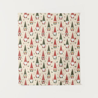 Christmas Gnome Party Pattern Tapestry