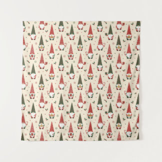 Christmas Gnome Party Pattern Tapestry