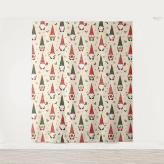 Christmas Gnome Party Pattern Tapestry