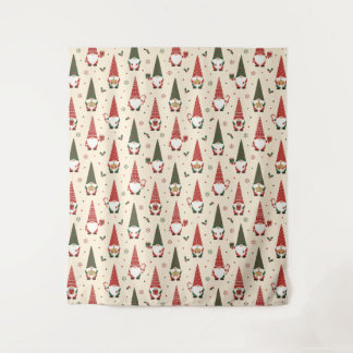 Christmas Gnome Party Pattern Tapestry