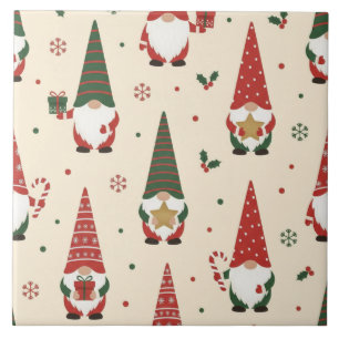 Christmas Gnome Party Pattern Tile