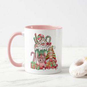 Christmas Gnome & Peppermint Coffee Mug