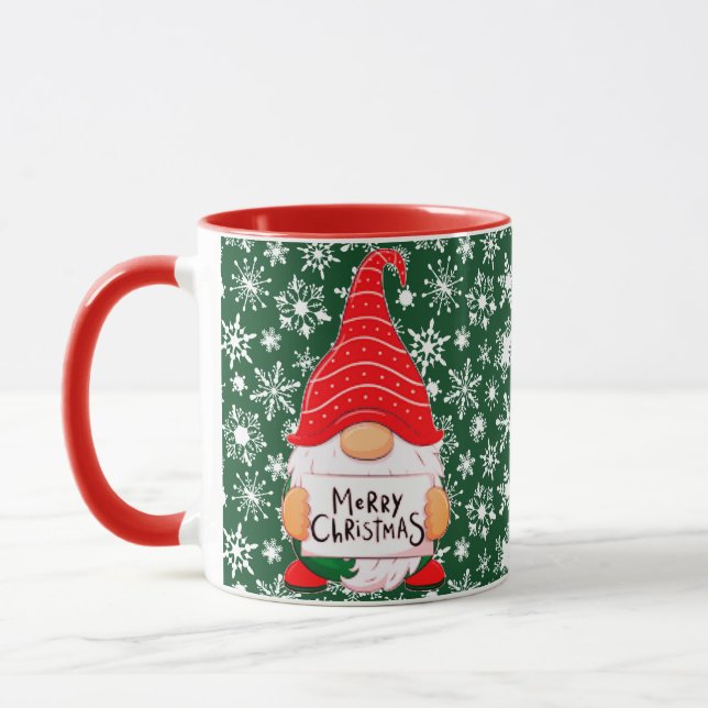 Christmas Gnome personalised Mug (Left)