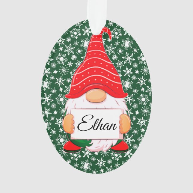Christmas Gnome personalised Ornament (Back)