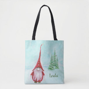 Christmas Gnome Personalised Whimsical Tote Bag