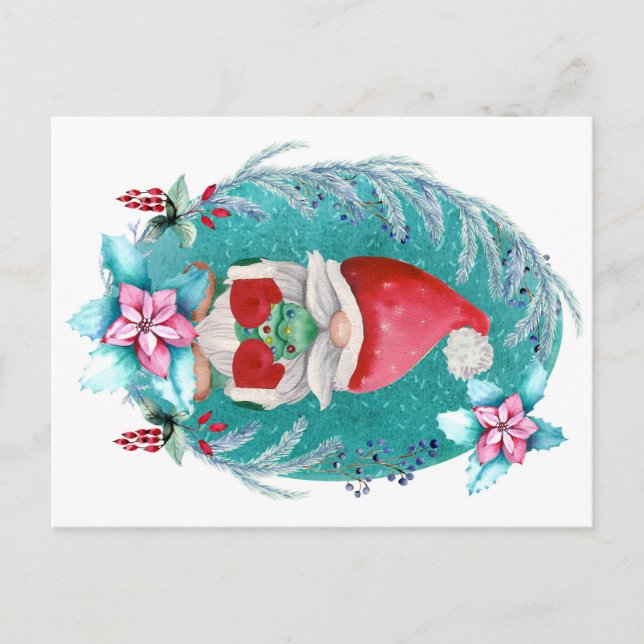 Christmas Gnome Postcard | Festive Holiday (Front)