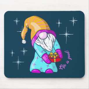 Christmas Gnome Present Gift Mouse Pad