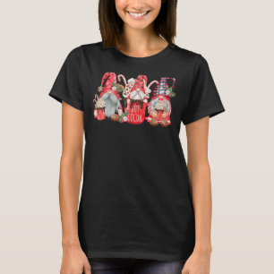Christmas Gnome Red Buffalo Plaid Gnome Hot Cocoa T-Shirt