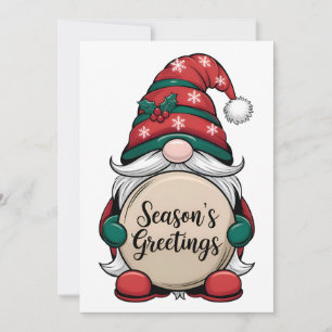 Christmas Gnome Season's Greetings Invitation