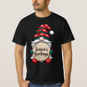 Christmas Gnome Season's Greetings Plaque T-Shirt