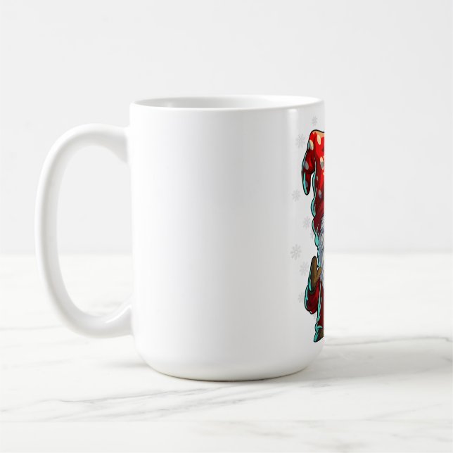 Christmas Gnome Shirt Men Women Buffalo Plaid Red Coffee Mug (Left)