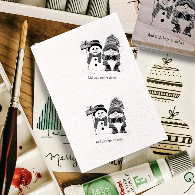 Christmas Gnome Snowman Cute Rubber Stamp (Creator Uploaded)