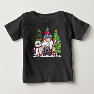 Christmas Gnome Snowman Trees Cute Baby T-Shirt