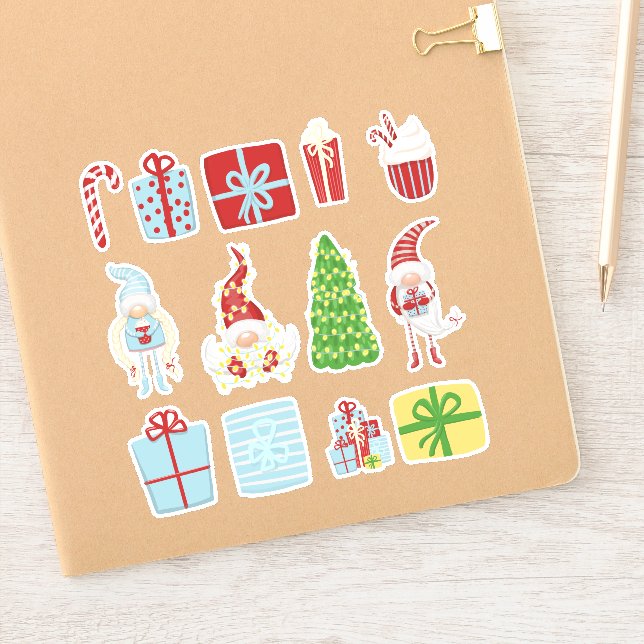 Christmas Gnome Stickers (Notebook)