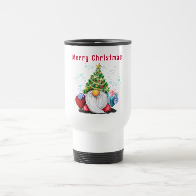 Christmas Gnome Travel Mug Gift  (Center)
