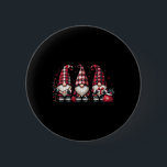Christmas Gnome Trio Buffalo Check Plaid Hats Xmas 6 Cm Round Badge<br><div class="desc">Christmas Gnome Trio Buffalo Check Plaid Hats Xmas Holiday 2</div>
