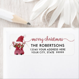 Christmas Gnome Watercolor Joy Script Typography