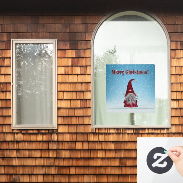 Christmas Gnome  Window Cling (Home Window)