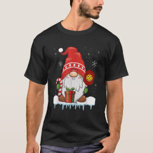 Christmas Gnome With Candy Cane Pickleball  T-Shirt