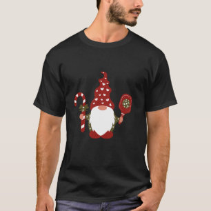 Christmas Gnome With Candy Cane Pickleball  T-Shirt