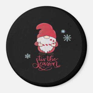 Christmas Gnome With Candycane Magnet
