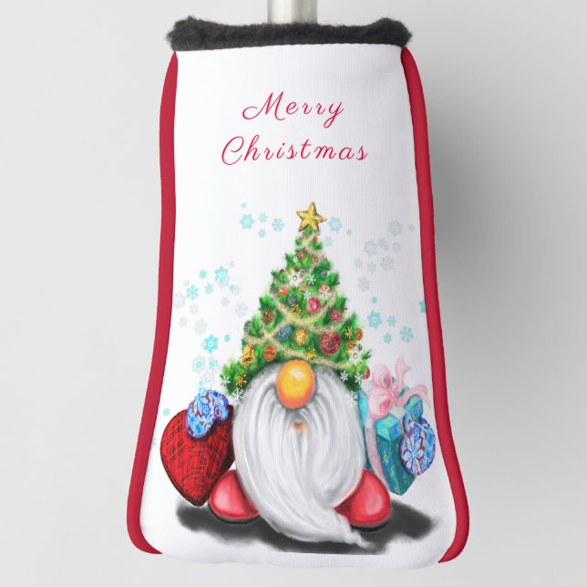 Christmas Gnome with Gift Golf Head Cover (Rotate 90)