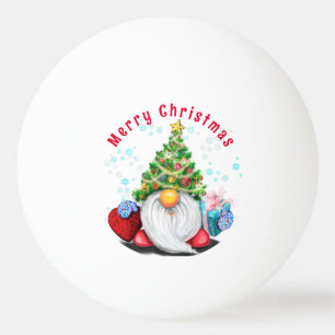 Christmas Gnome with Gift Ping Pong Ball