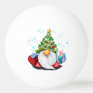 Christmas Gnome with Gift Ping Pong Ball
