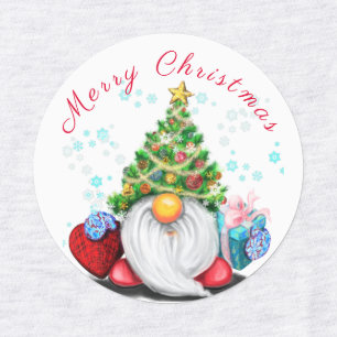 Christmas Gnome with Gift Sticker