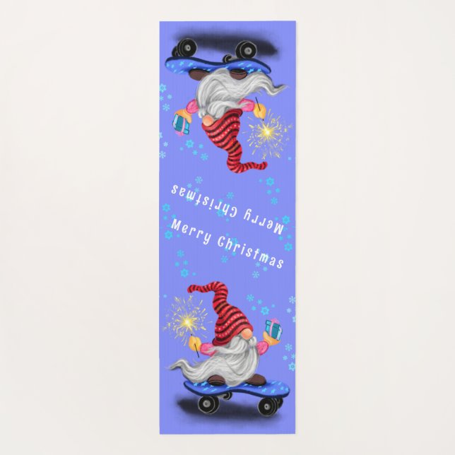 Christmas Gnome with Gift Yoga Mat (Back)