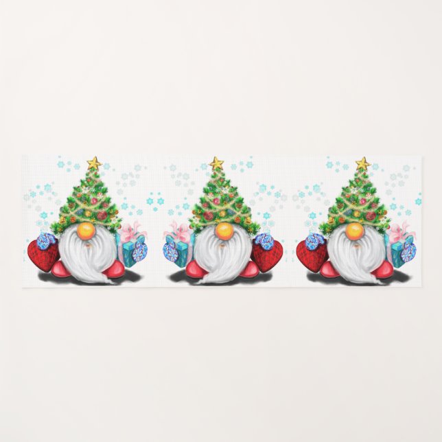 Christmas Gnome with Gift Yoga Mat (Front (Horizontal))