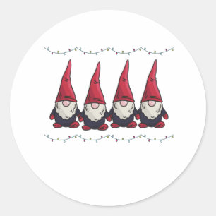 Christmas Gnome Xmas Gift Classic Round Sticker