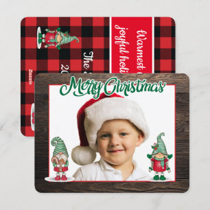 Christmas gnomes (add your photo) holiday card