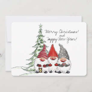 Christmas Gnomes and Christmas Tree Holiday Card